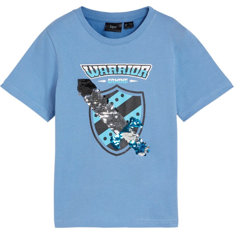 bonprix Chlapecké tričko s oboustrannými pajetkami Modrá