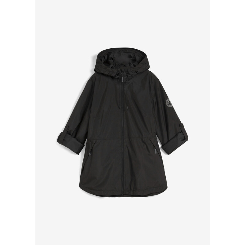 bonprix Lehká nepromokavá bunda do deště, s pytlíkem na uschování Černá