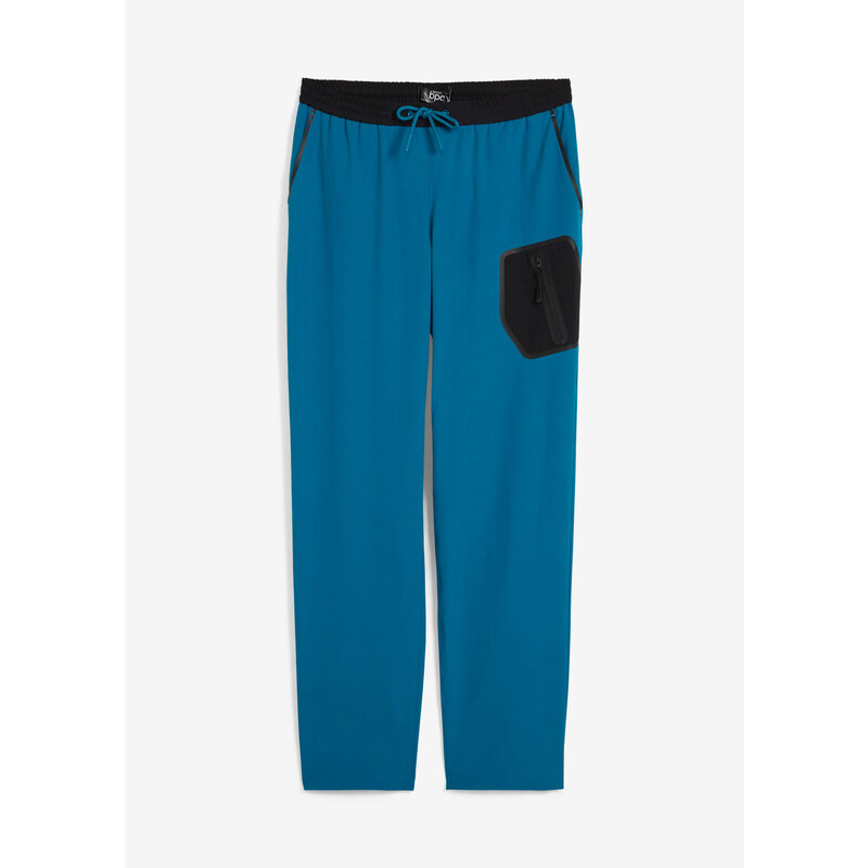 bonprix Funkční kalhoty s kapsami, voděodolné, 4-Way-Stretch Petrolejová