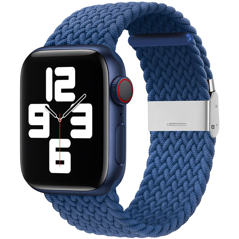 Techsuit Kvalitní Řemínek pro Apple Watch 1/2/3/4/5/6/7/8/9/SE/SE 2 (38/40/41mm) Tmavě modrá