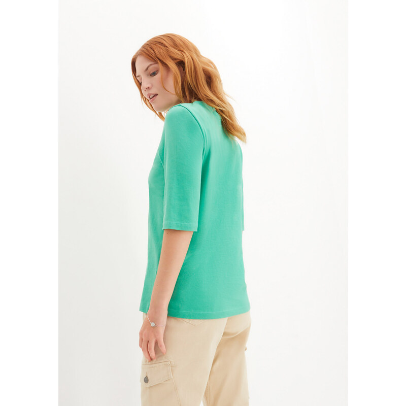 bonprix Tričko s polovičním rukávem, organická bavlna Zelená