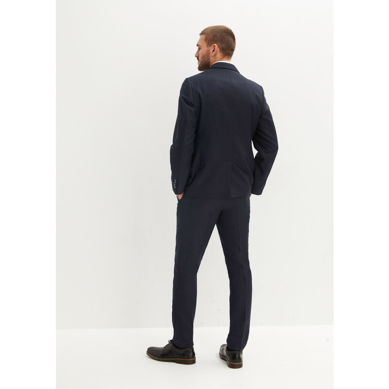 bonprix Oblek (4dílná souprava): sako, kalhoty, vesta, kravata Modrá