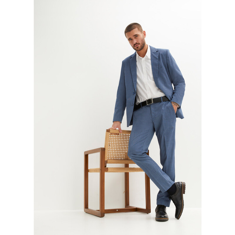 bonprix 2dílný oblek Slim Fit: sako a kalhoty Modrá