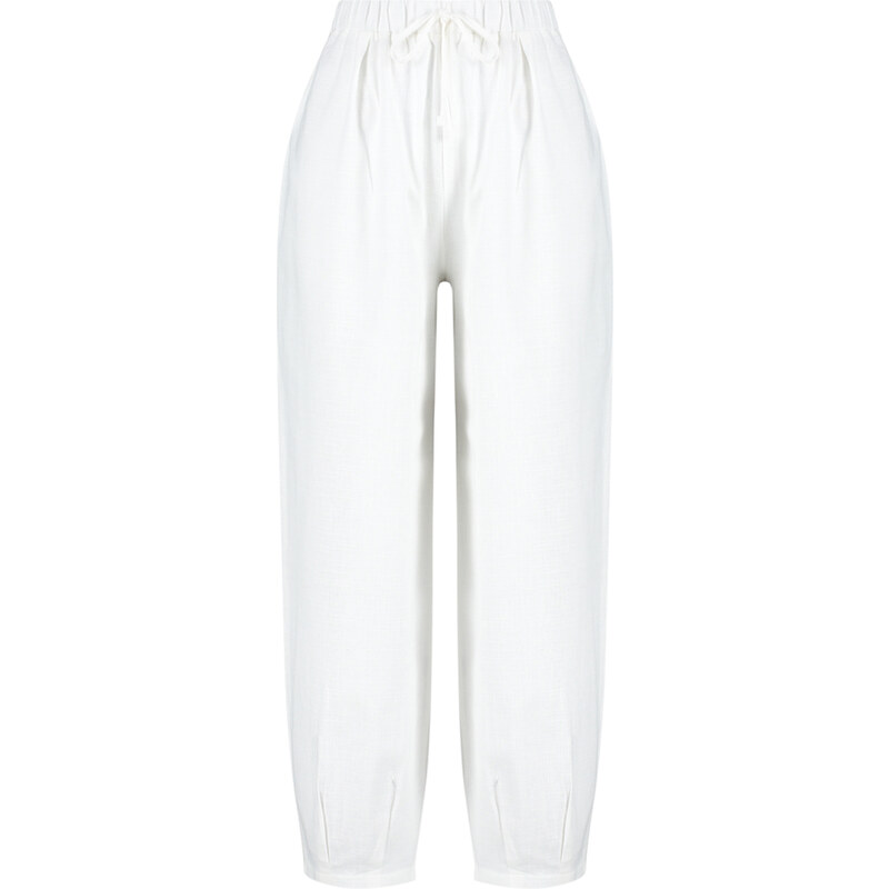 Trendyol Bridal Ecru Woven 100% Cotton Trousers