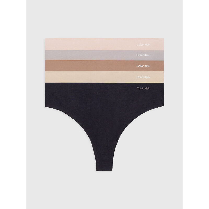 Dámská tanga 5Pack 000QD3556E NP1 vícebarevné - Calvin Klein 90414948