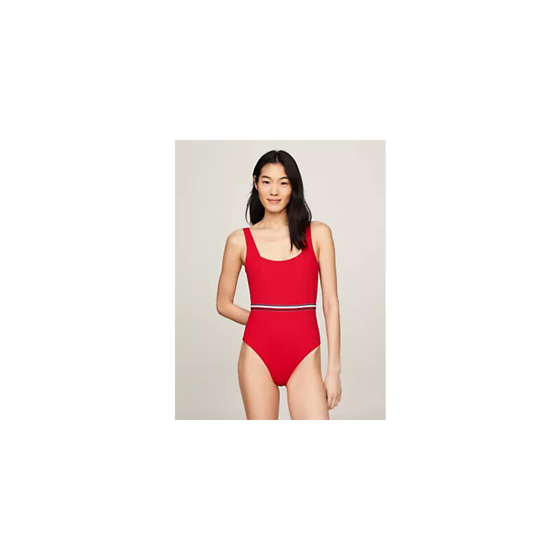 Dámské šaty na tělo SQUARE NECK ONE PIECE UW0UW05295XLG - Tommy Hilfiger