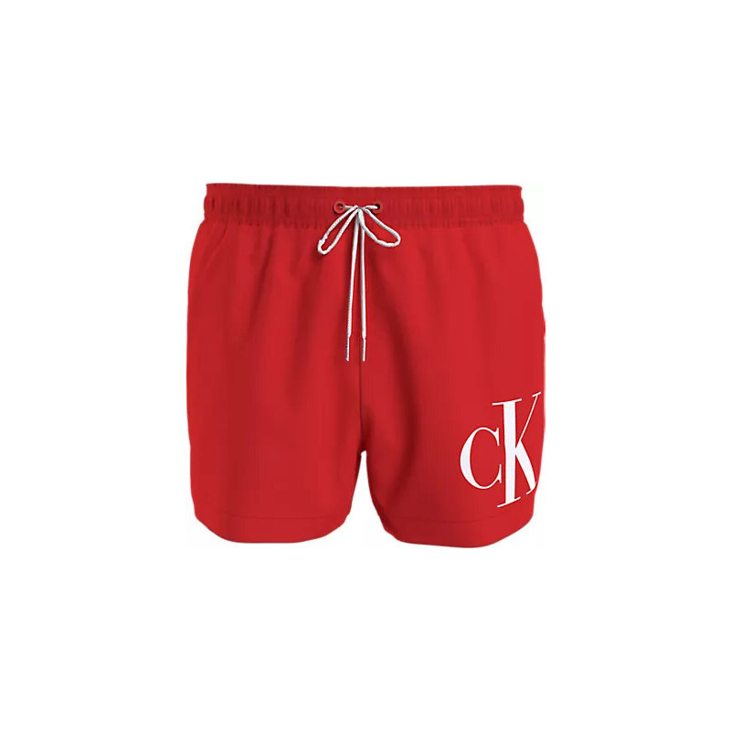 Pánské plavky SHORT DRAWSTRING KM0KM00967 XM9 červvené - Calvin Klein