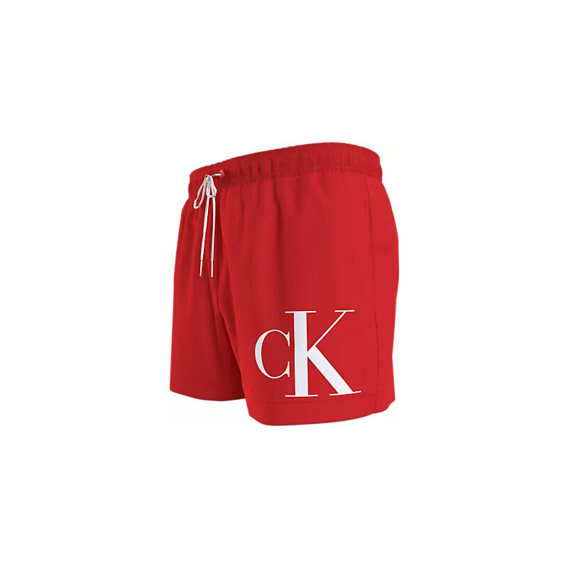 Pánské plavky SHORT DRAWSTRING KM0KM00967 XM9 červvené - Calvin Klein