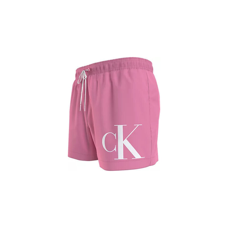 Pánské plavky SHORT DRAWSTRING KM0KM00967 TFZ růžové - Calvin Klein