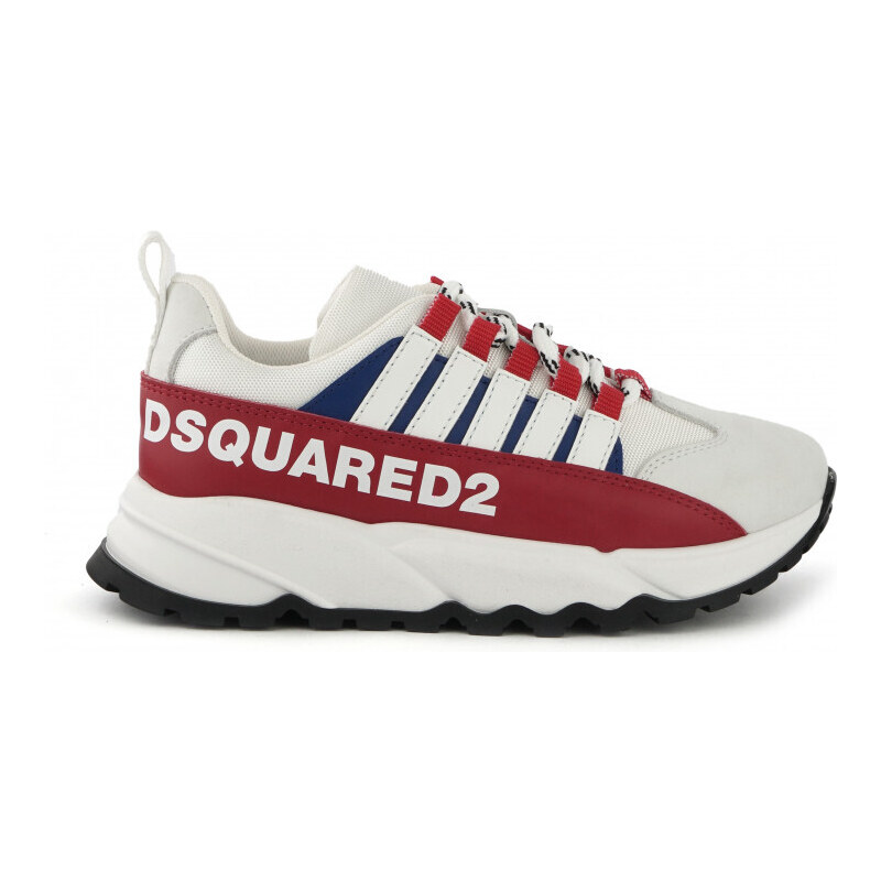 DSQUARED2 TENISKY DSQUARED LOGO LEATHER & TECH FREE SNEAKERS LOW LACE UP