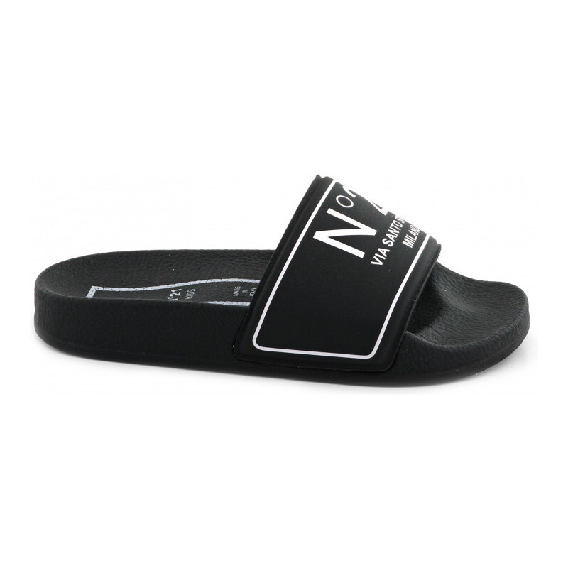 N°21 PANTOFLE NO21 CONTRASTING PRINTED LOGO PVC POOL SLIDES