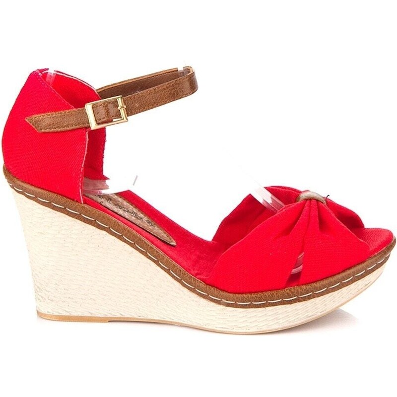 Fox Shoes Red Women's Wedge Heels Shoes