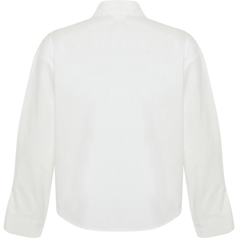 Trendyol Ecru Stone Button Detailed Woven Shirt