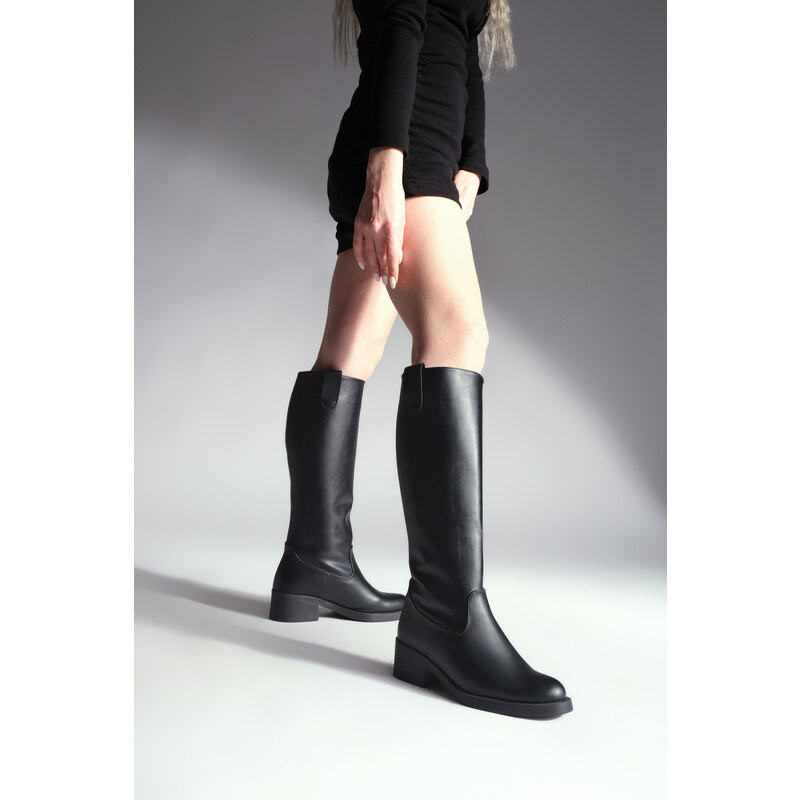 Marjin Women's Calf-length Closed Daily Boots Overas Black