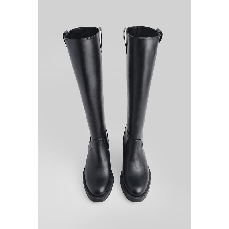 Marjin Women's Calf-length Closed Daily Boots Overas Black