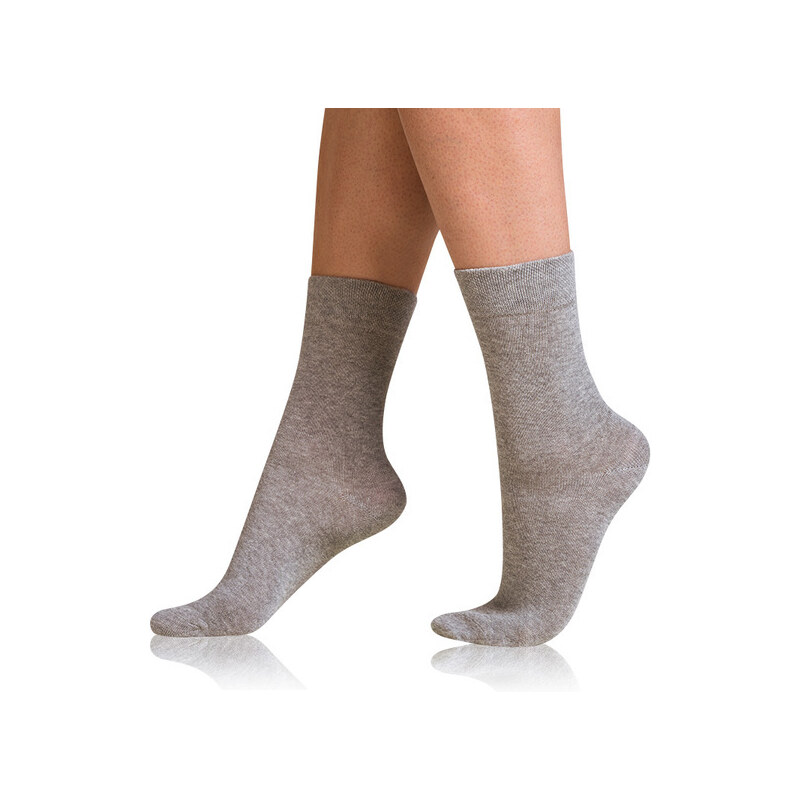 Bellinda COTTON COMFORT SOCKS - Women's cotton socks with comfortable hem - gray highlights