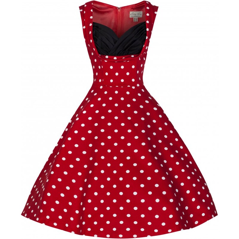 Lindy Bop Ophelia červené puntíkaté šaty