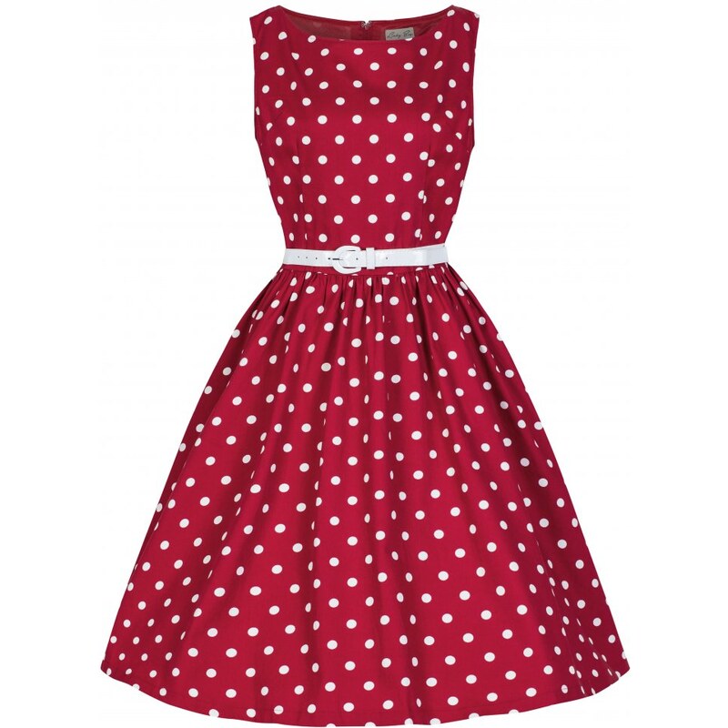 Retro šaty Lindy Bop Audrey Red Polka 40