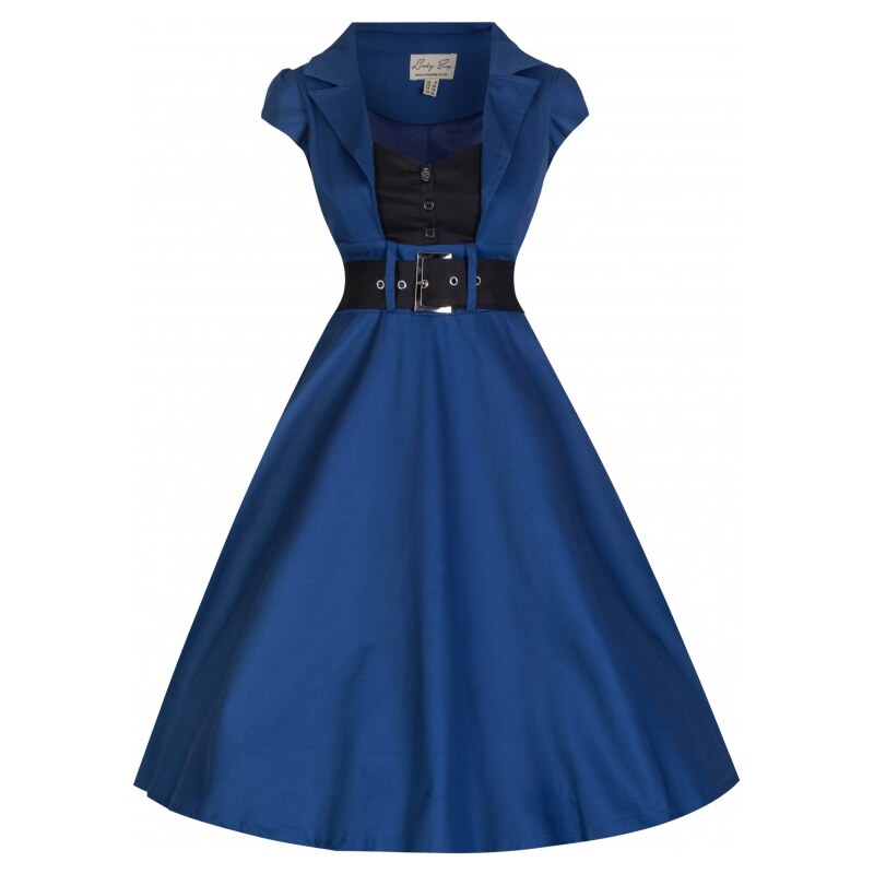 Temně modré šaty Lindy Bop Geneva