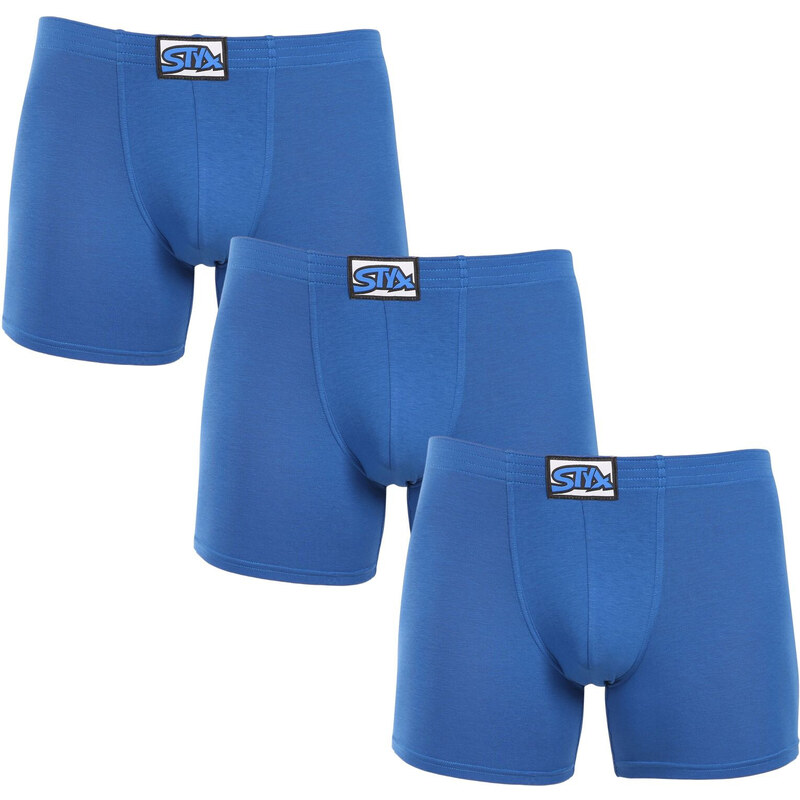 3PACK pánské boxerky Styx long klasická guma modré (3F1167)