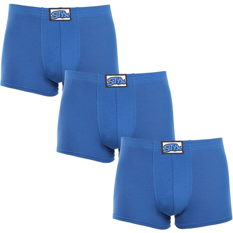 3PACK pánské boxerky Styx klasická guma modré (3Q1167)