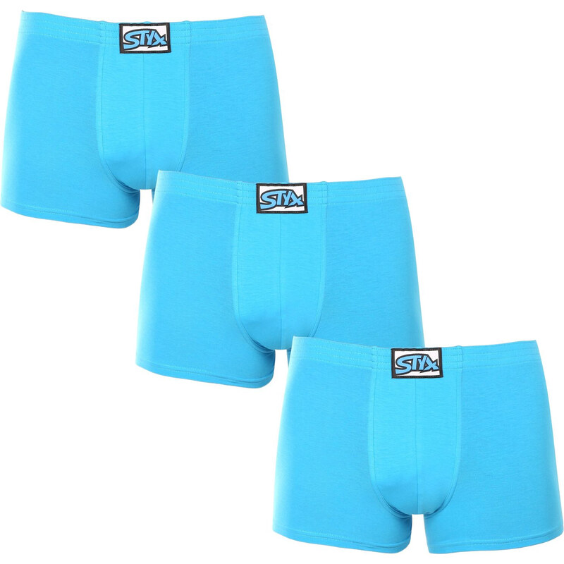 3PACK pánské boxerky Styx klasická guma světle modré (3Q1169)