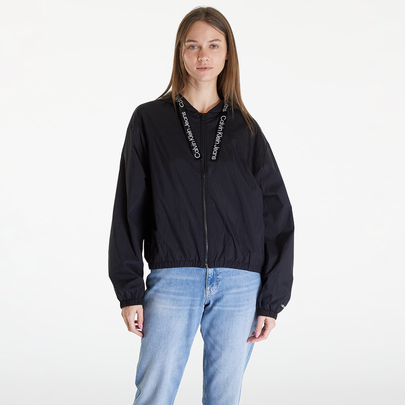 Dámská větrovka Calvin Klein Jeans Logo Drawstring Windbreaker Black