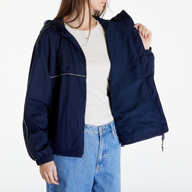 Tommy Hilfiger Dámská větrovka Tommy Jeans Chicago Tape Windbreaker Dark Night Navy