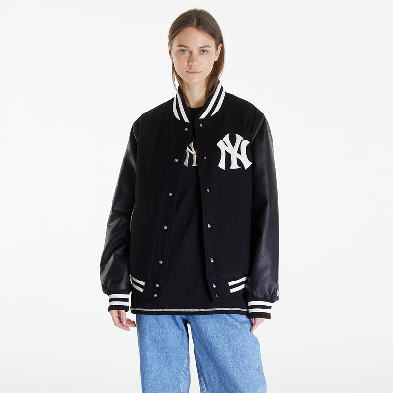 New Era New York Yankees MLB World Series Varsity Jacket UNISEX Black/ Off White