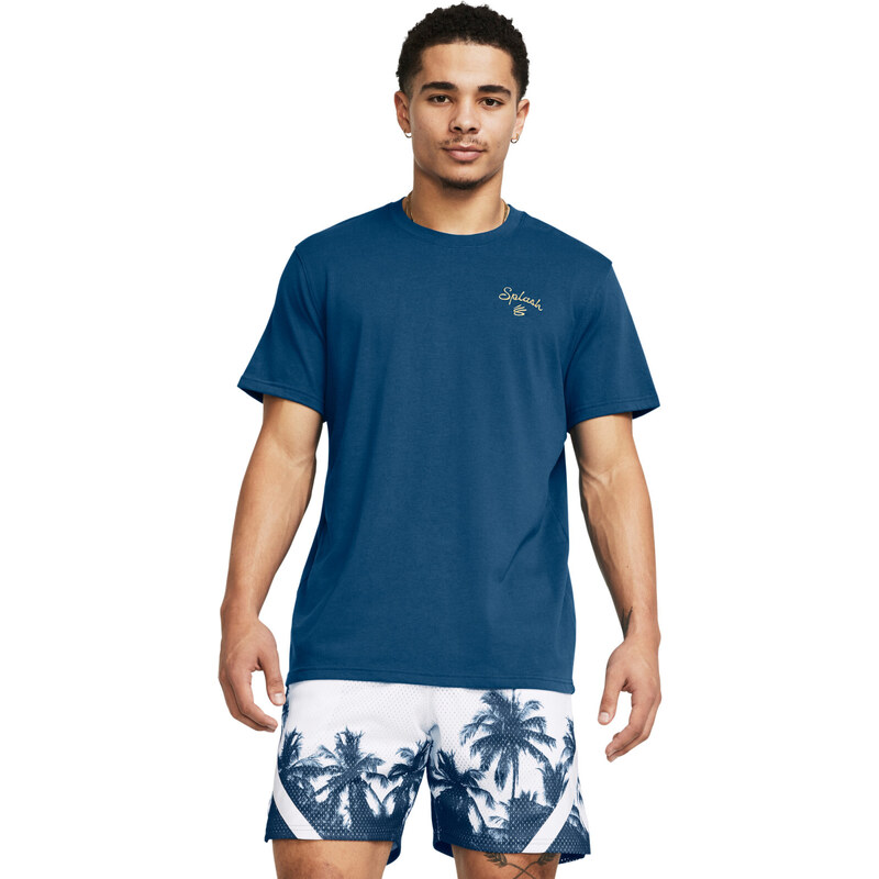 UNDER ARMOUR Curry Emb Splash Tee-BLU Varsity Blue 426