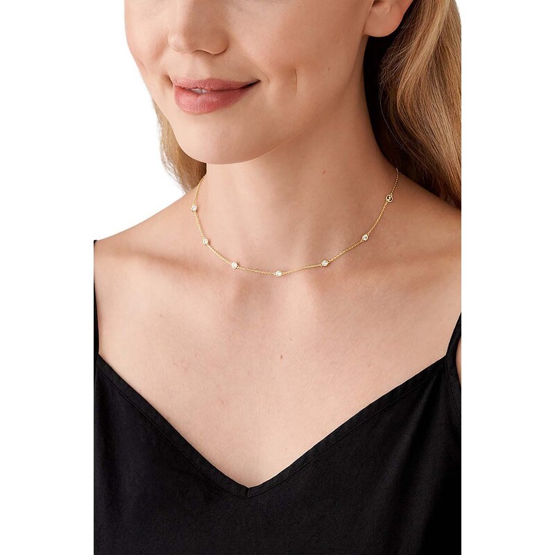 Pozlacený stříbrný náhrdelník Michael Kors