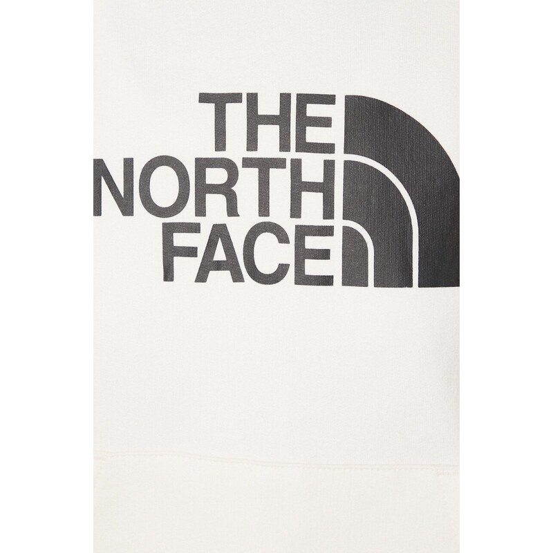 Bavlněná mikina The North Face W Light Drew Peak Hoodie dámská, béžová barva, s kapucí, s potiskem, NF0A3RZ4QLI1
