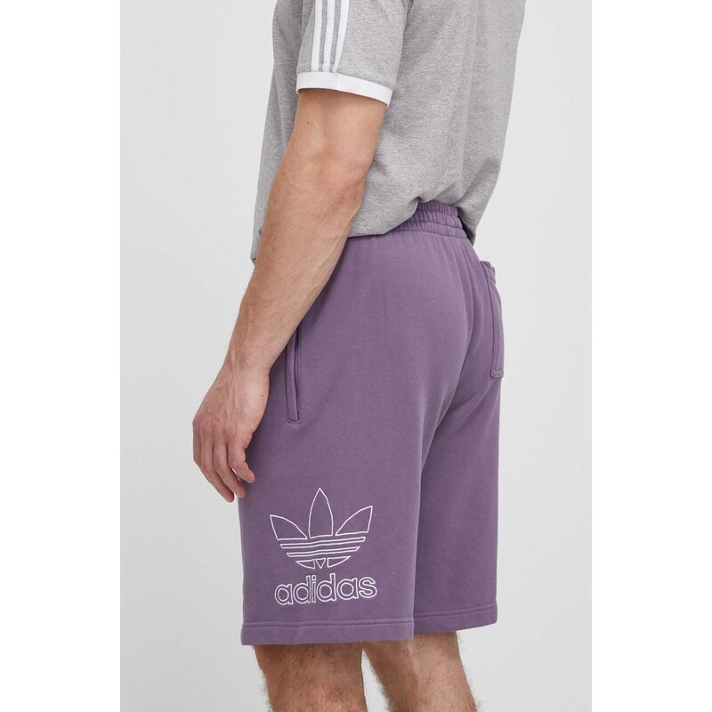 Bavlněné šortky adidas Originals fialová barva, IR8003