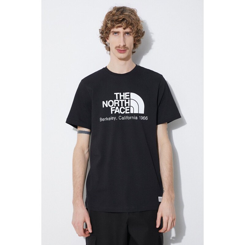 Bavlněné tričko The North Face M Berkeley California S/S Tee černá barva, s potiskem, NF0A87U5JK31