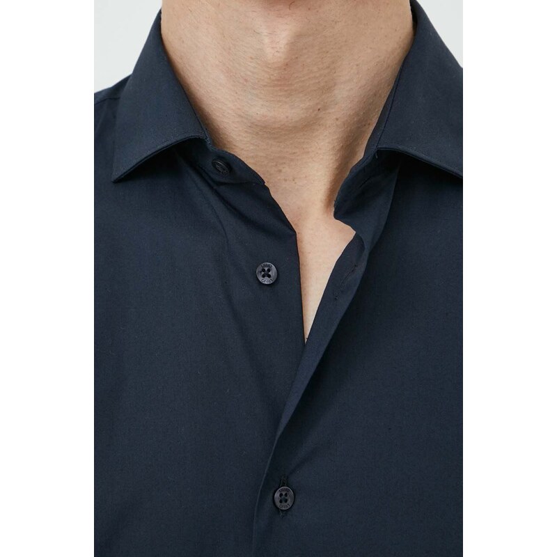 Košile Liu Jo pánská, tmavomodrá barva, regular, s italským límcem