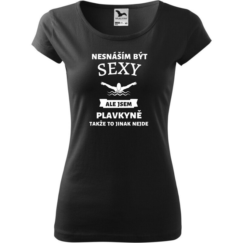 Fenomeno Dámské tričko Sexy plavkyně - černé