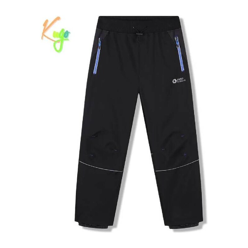 Chlapecké softshellové kalhoty nezateplené Kugo HK5657, černé,