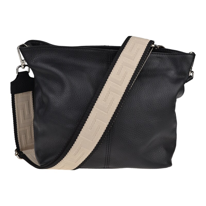 Černá kožená italská crossbody kabelka Prisca Nera s přídavným 90447024