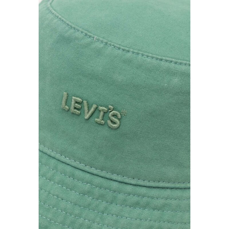 Bavlněná čepice Levi's zelená barva