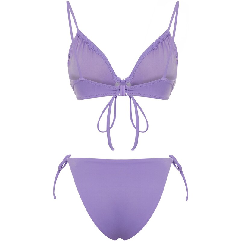 Trendyol Lilac Balconette Tunnel Brazilian Bikini Set