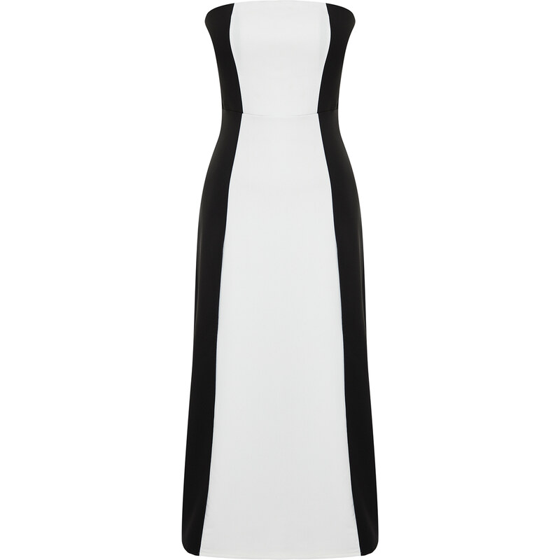 Trendyol Black A-Line Strapless Maxi Woven Dress with Detachable Straps