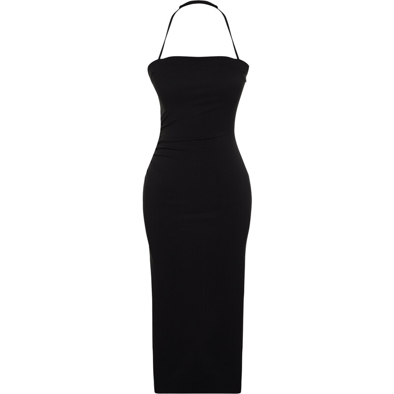 Trendyol Black Fitted Slit Maxi Woven Dress