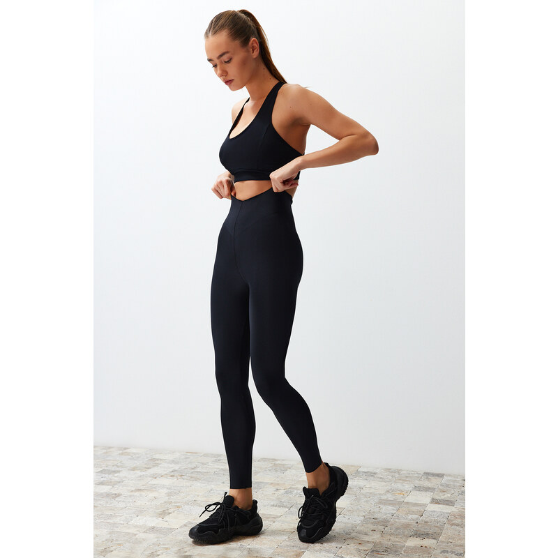 Trendyol Premium Black 2nd Layer with Extra Tummy Tuck Push Up Full Length Knitted Sports Leggings