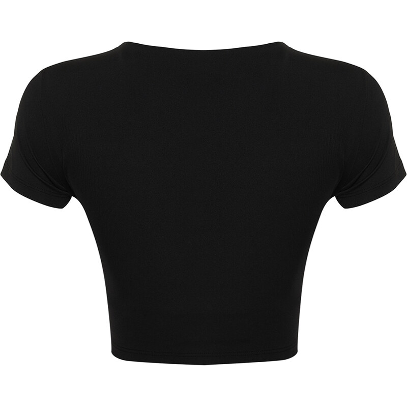 Trendyol Black 2-Layer With Pad Inside Sports Bra Pool Collar Knitted Sports Top/Blouse