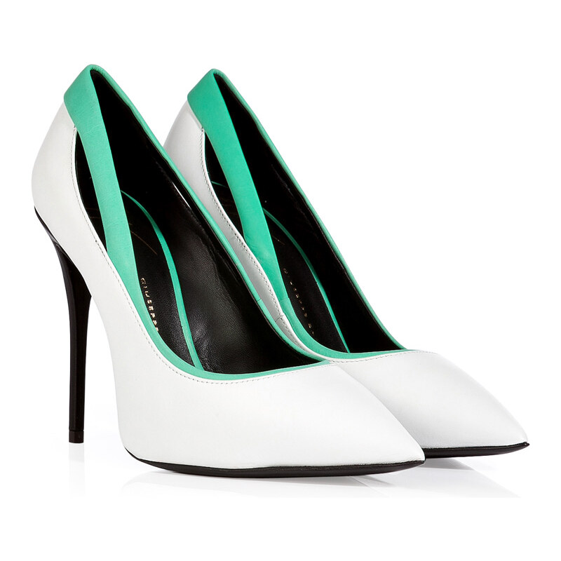 Giuseppe Zanotti Leather Pointy-Toe Pumps with Contrast Trim