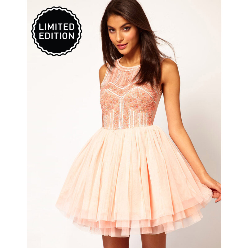 ASOS Prom Dress with Embellished Bodice - Pink