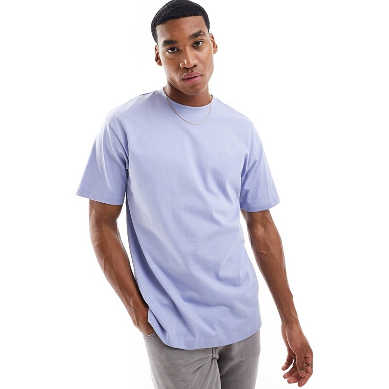 ONLY & SONS relaxed fit t-shirt in lilac grey-Blue
