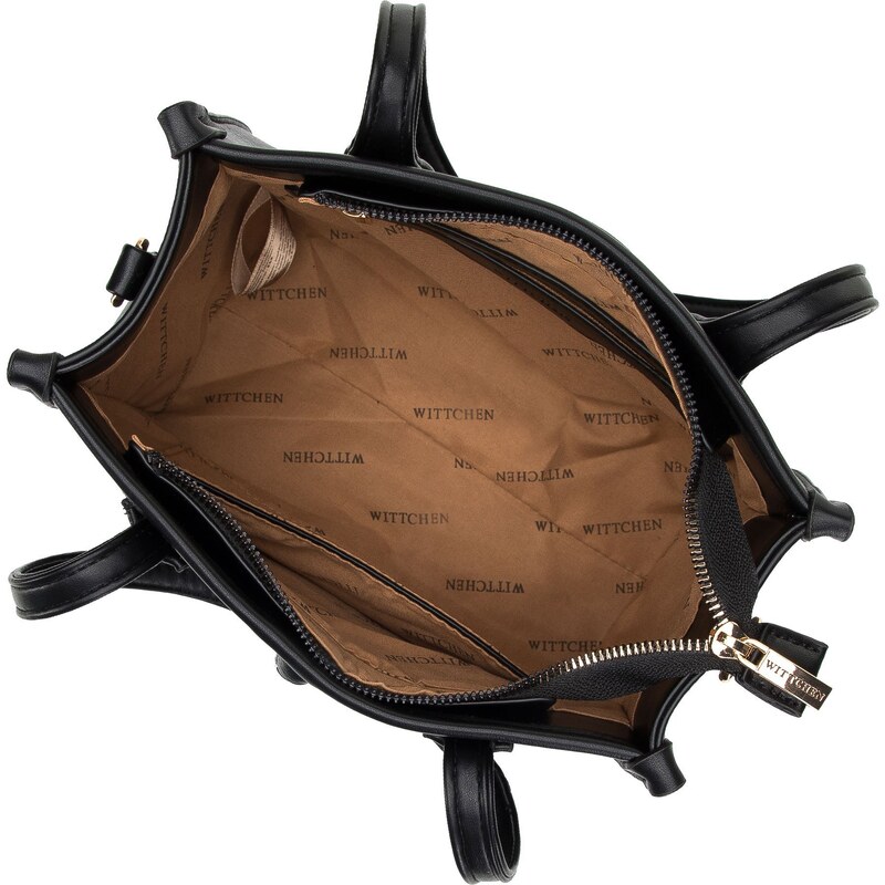 Malá kabelka z ekologické kůže s vypouklým opletem Wittchen, černá, ekologická kůže