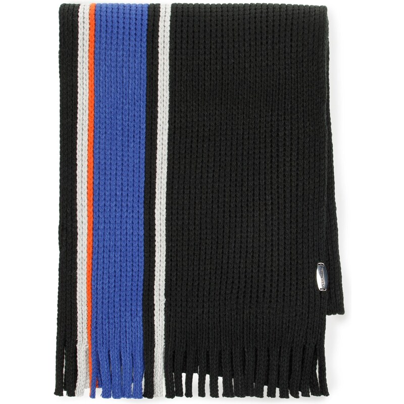 Pánský šátek se svislými pruhy Wittchen, černo-modrá, akryl