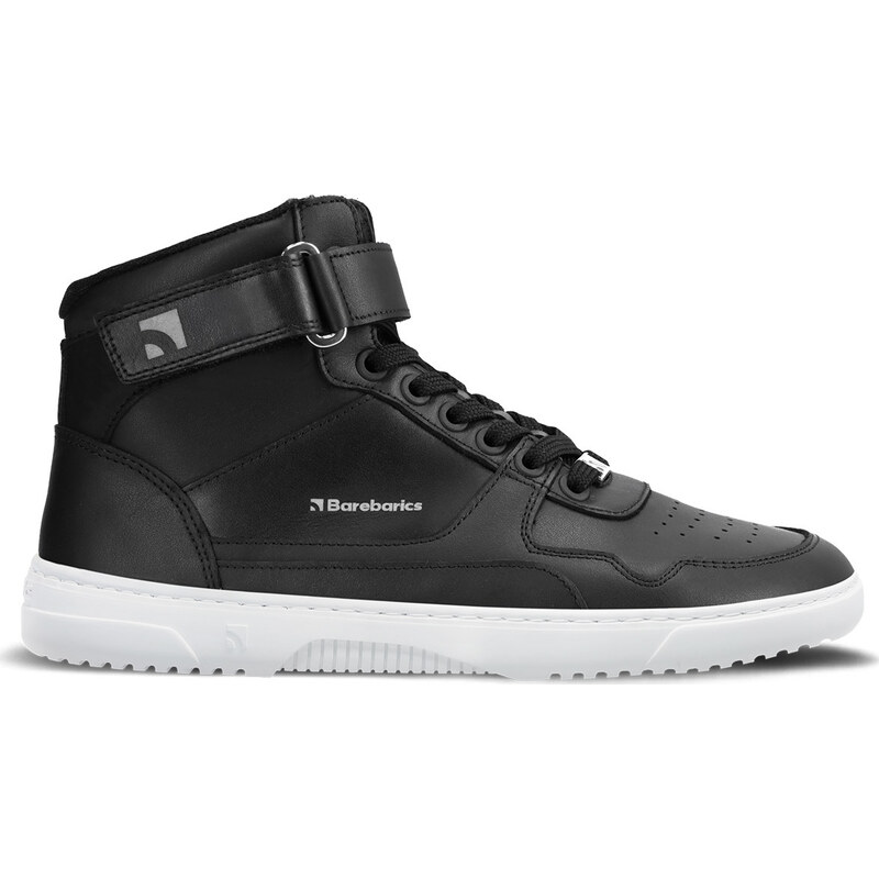 Barefoot tenisky Barebarics Zing - High Top - Black & White - Leather